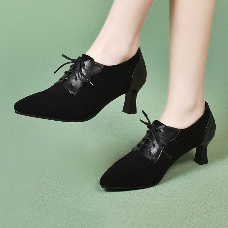 Devanro Тонкие каблуки на шпильке 5 см женские черные, цвет Black — фото 3