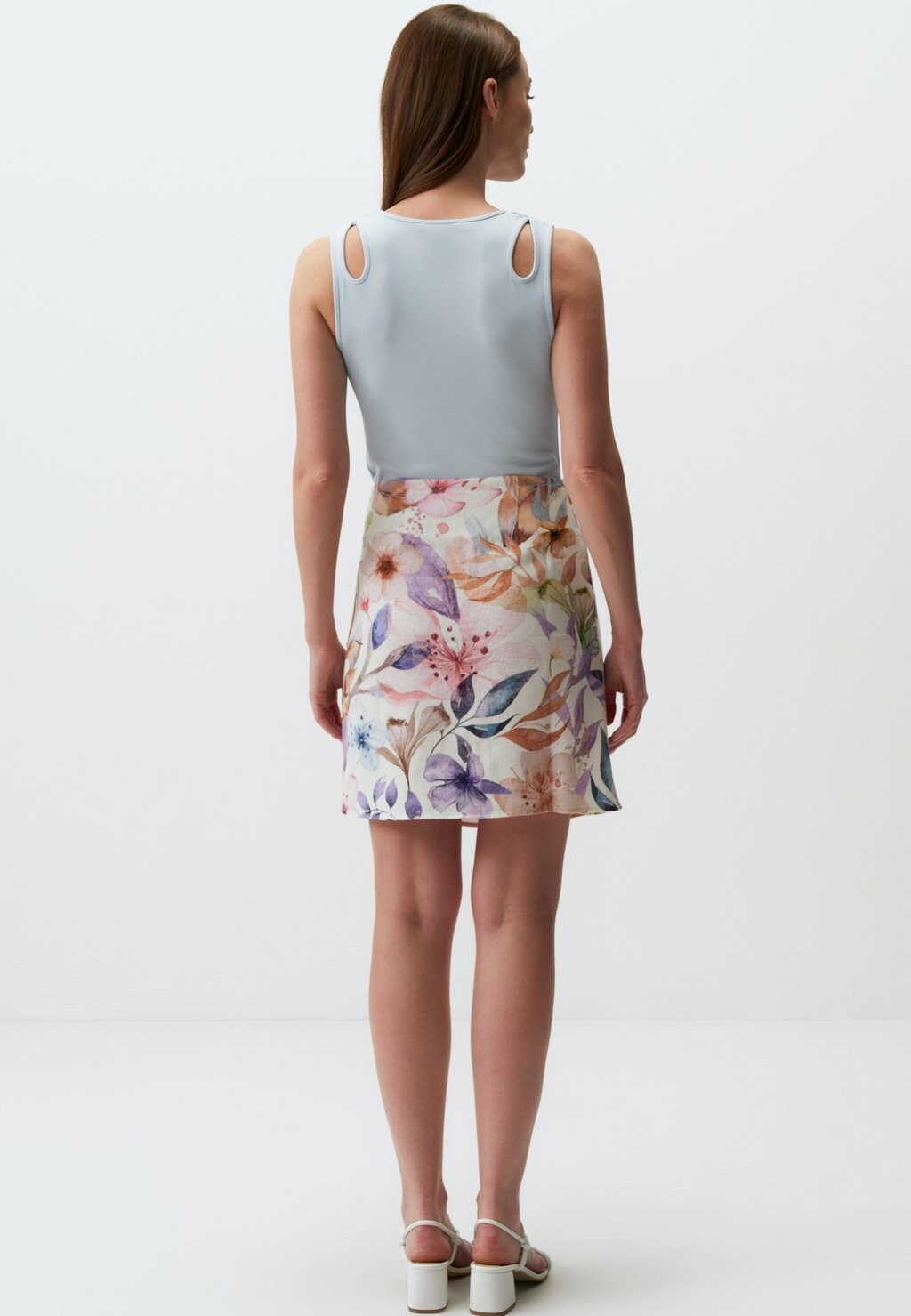 

Юбка А-силуэта Floral Patterned With Waist Detail Jimmy Key, кремовый