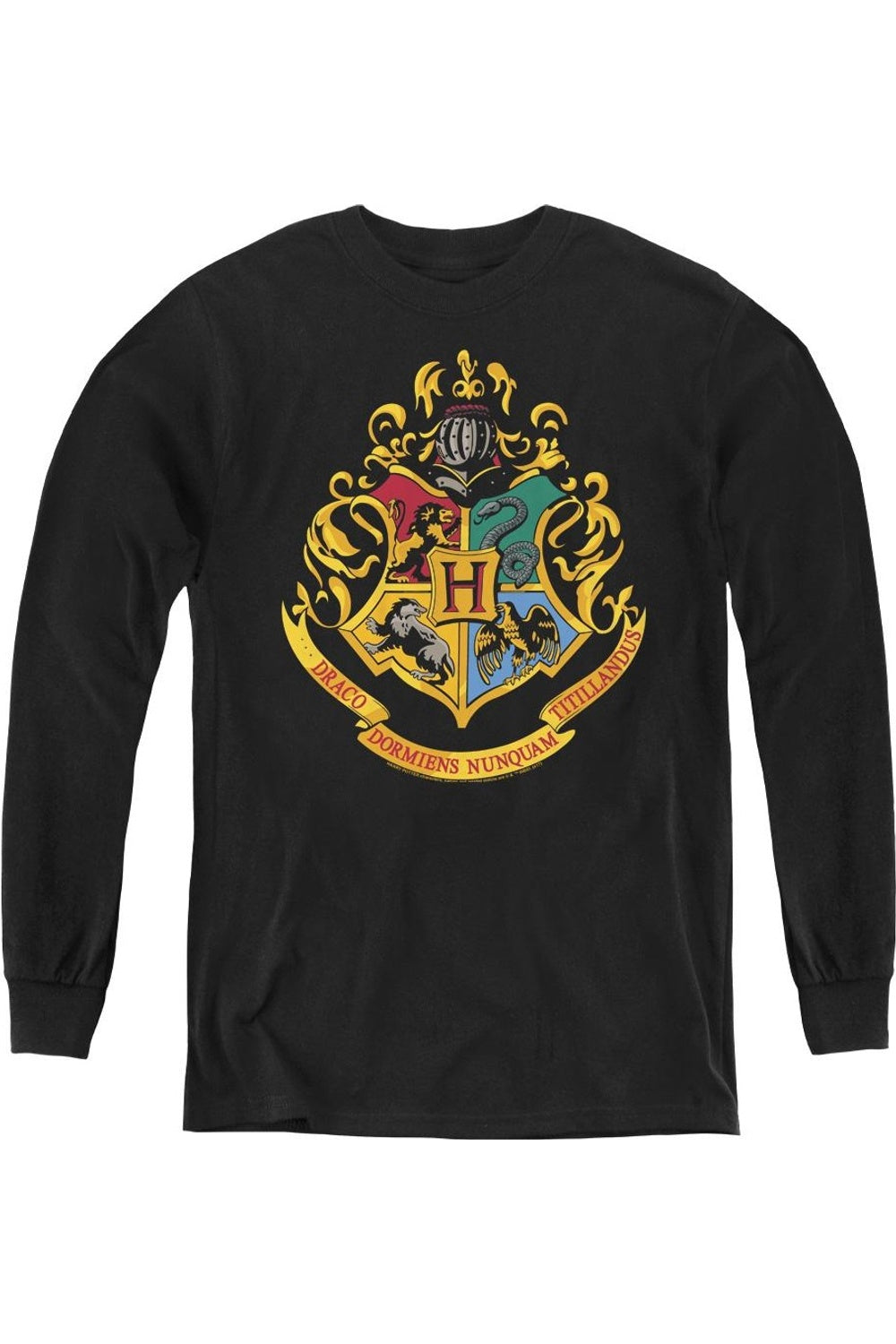 

Футболка с длинным рукавом для детей с гербом Хогвартса из Гарри Поттера Gildan, черный