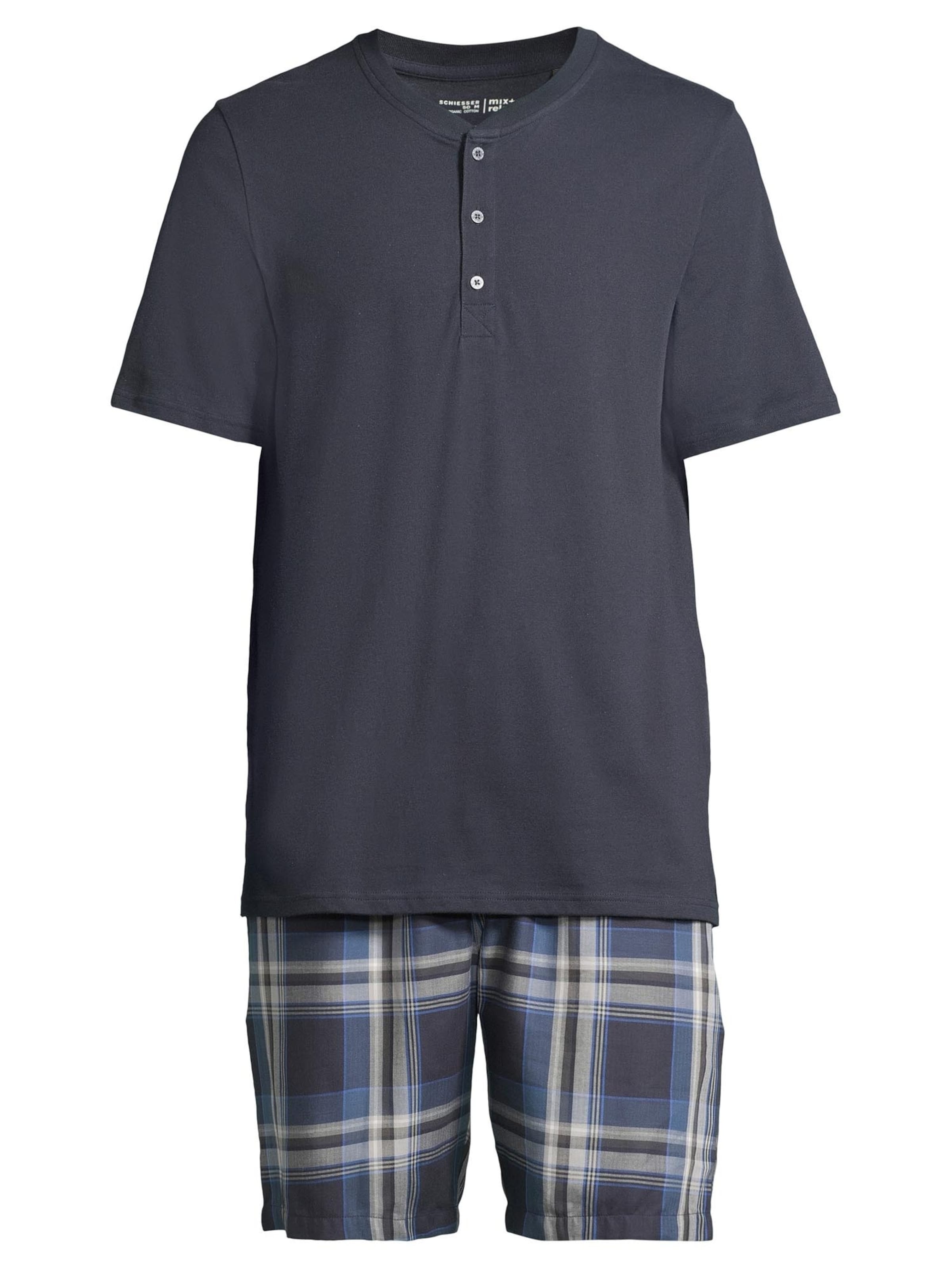 

SCHIESSER Пижама короткая 'Night & Home' в темно-синем цвете