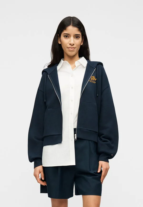 

Свободная толстовка с капюшоном на молнии terry Tommy Hilfiger, Dark Night Navy, Синий, Свободная толстовка с капюшоном на молнии terry Tommy Hilfiger, Dark Night Navy