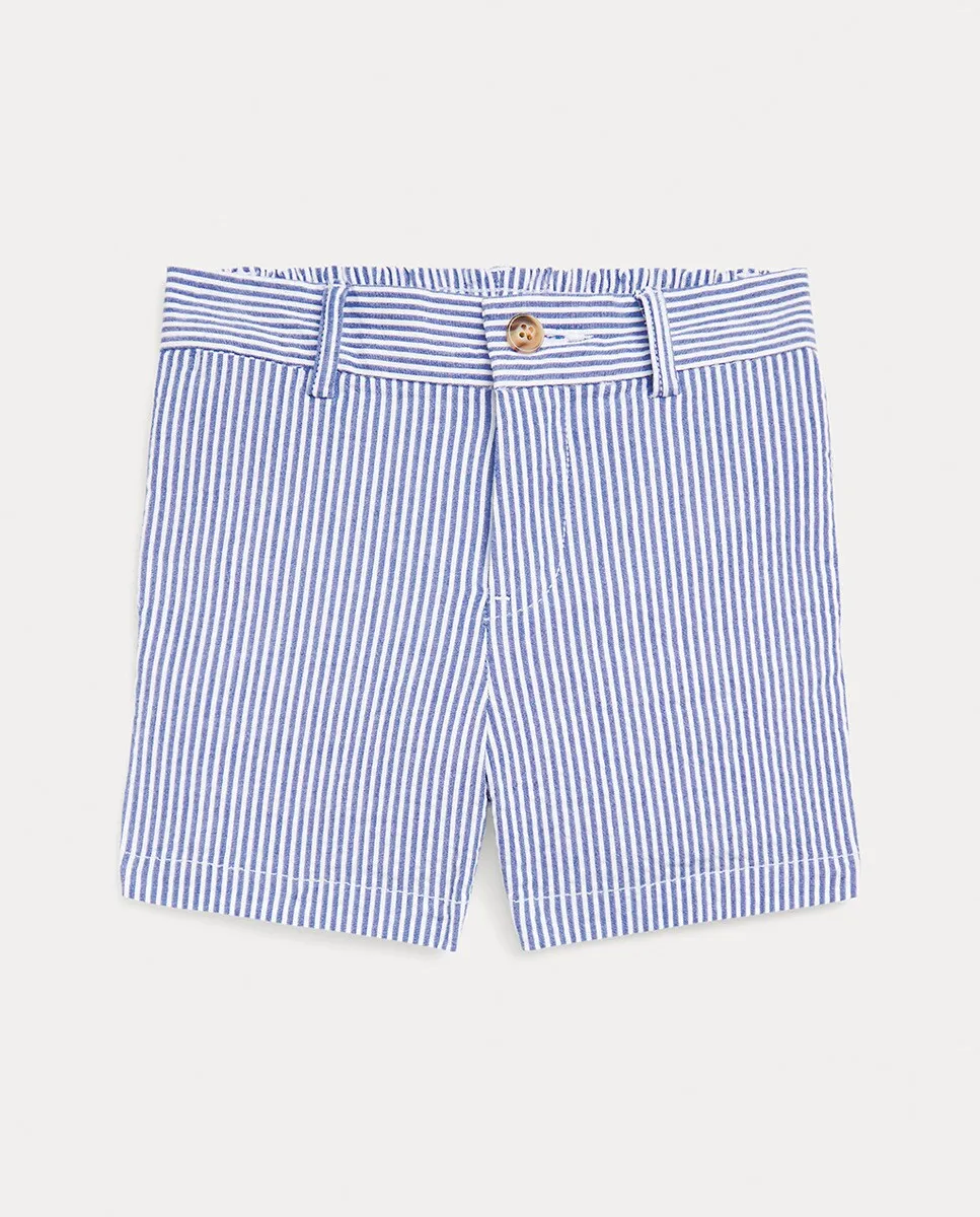 

Хлопковые шорты для мальчиков с петлями для ремня Polo Ralph Lauren, голубой