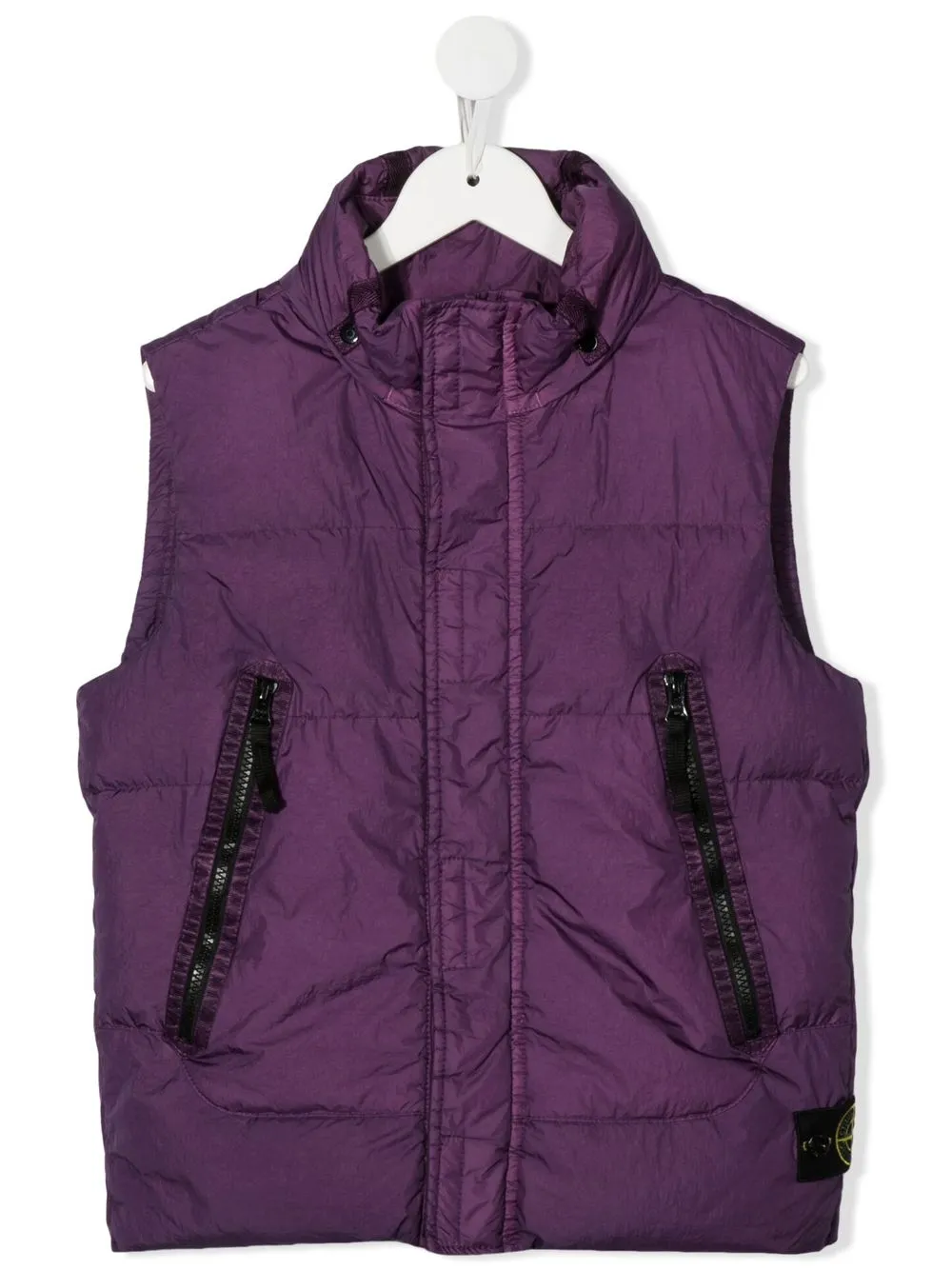 

Дутый жилет с капюшоном Stone Island Junior, фиолетовый