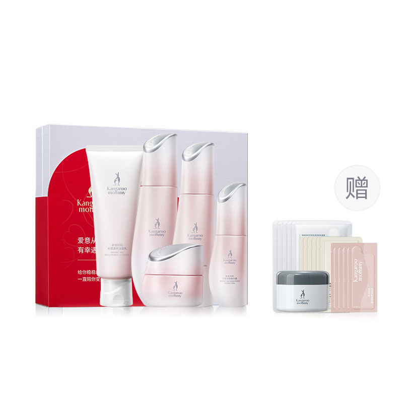 Набор для ухода за кожей Kangaroo Mommy Radiant & Brightening Skincare Series: тонер + лосьон + очищающая пенка + сыворотка — фото 3