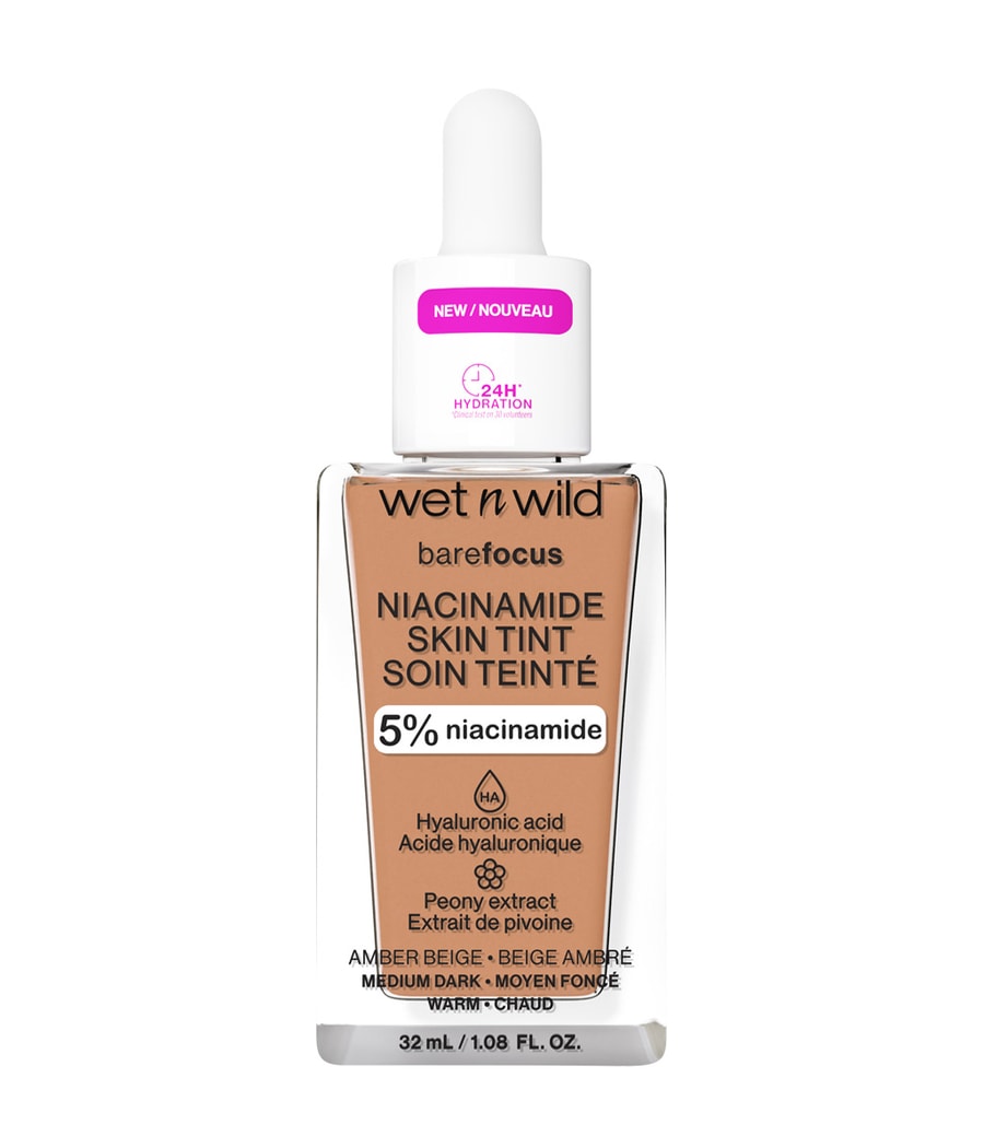 

Жидкая основа wet n wild Bare Focus Niacinamide Skin Tint, Amber Beige, 32 ml