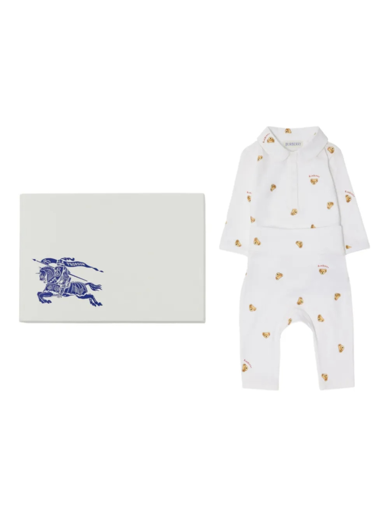 

Комплект из двух предметов Burberry Kids Thomas Bear, белый