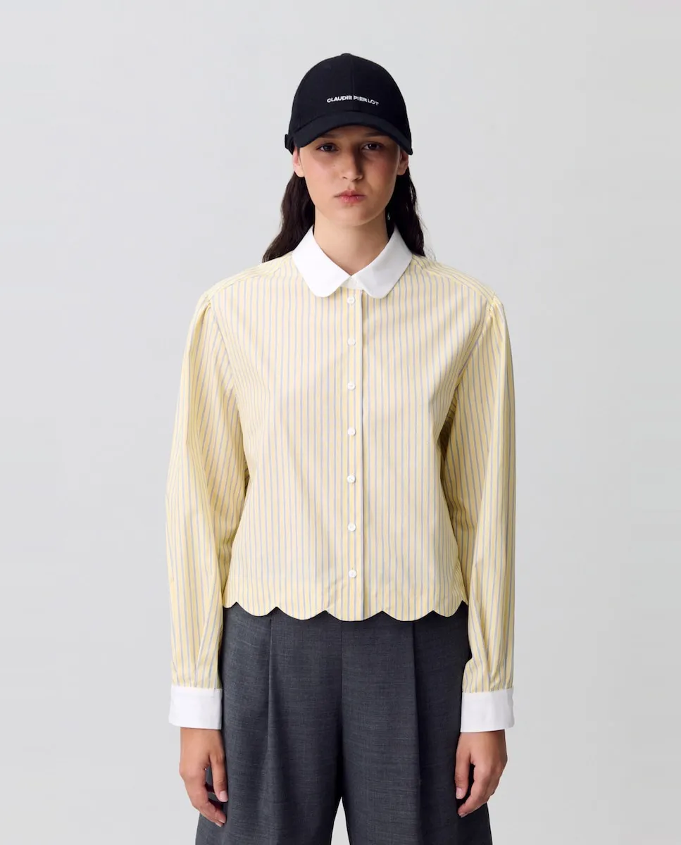 

Женская блузка в полоску с воротником клауд Claudie Pierlot, желтый