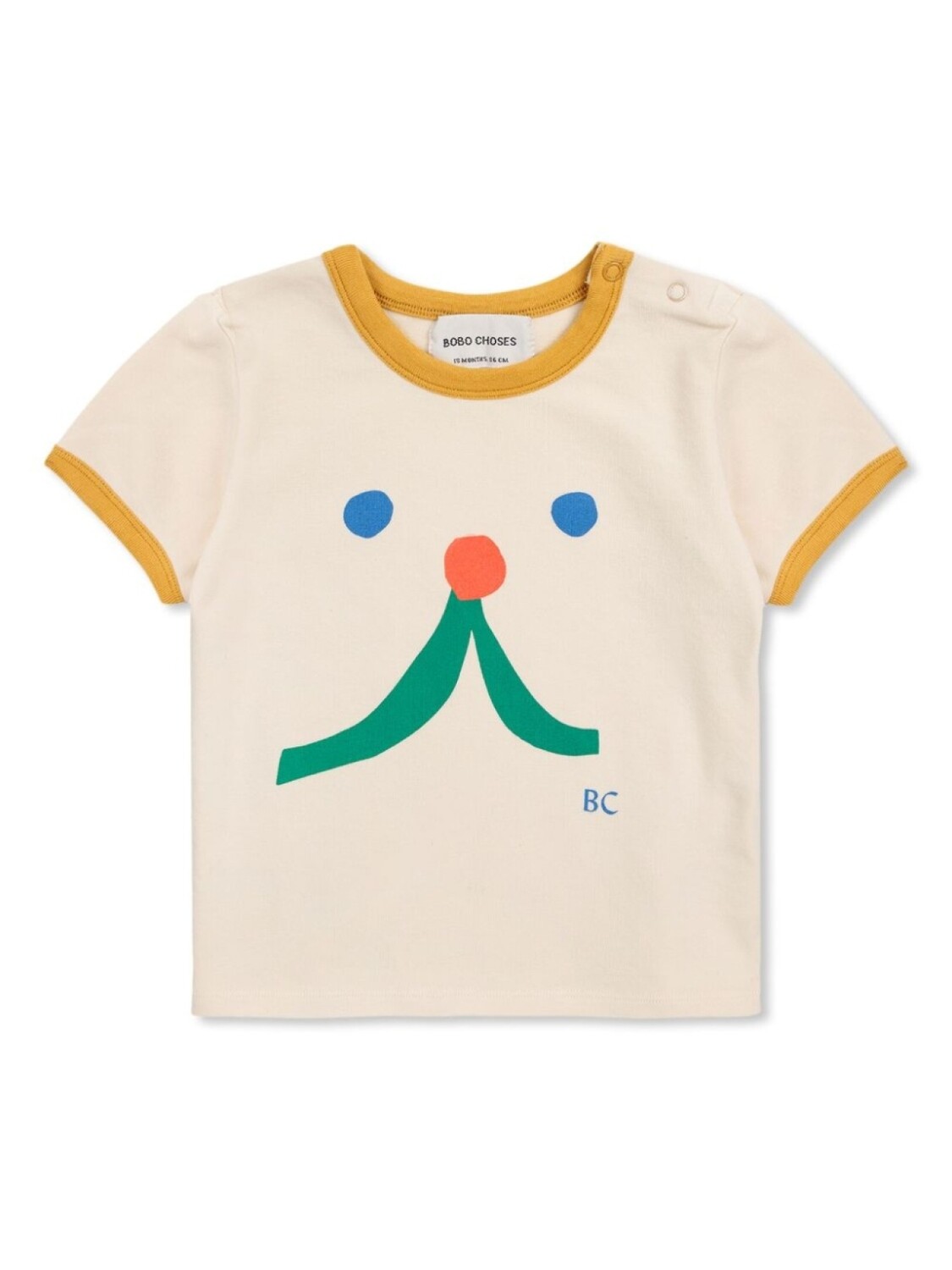 

Bobo Choses футболка с забавным лицом, нейтральный цвет