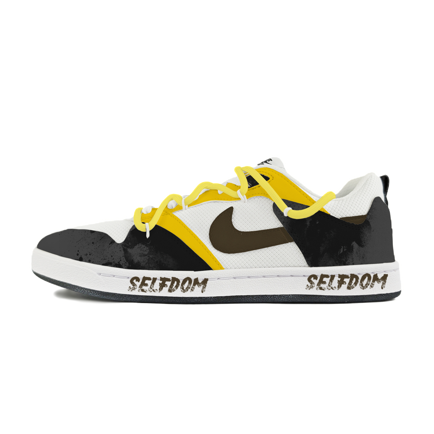 

Nike Кроссовки для скейтбординга SB Alleyoop Abрасion Resistant Low Top мужские белый черный желтый