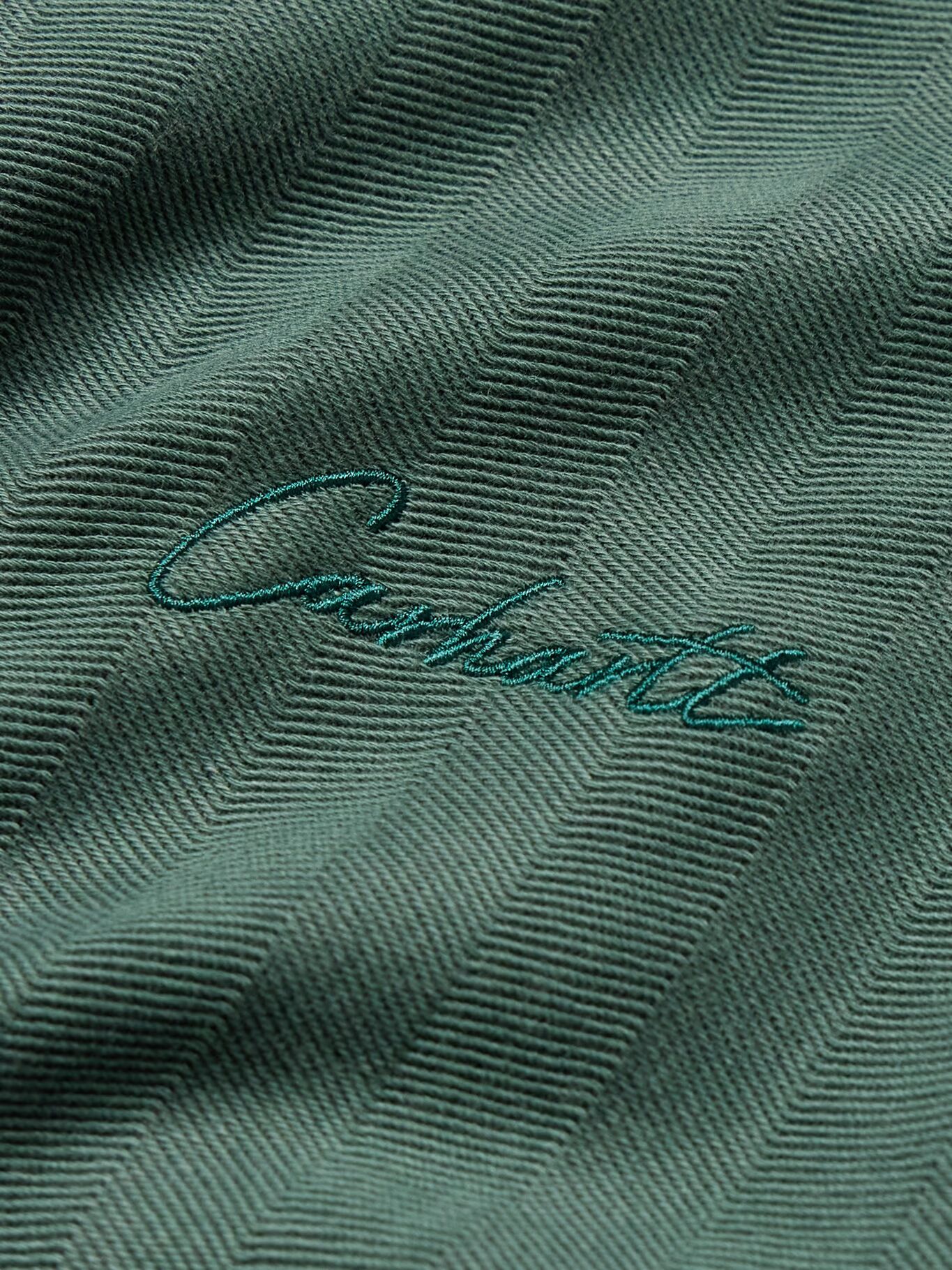 

Футболка регби из хлопка с вышитым логотипом Morrison в елочку CARHARTT WIP, зеленый