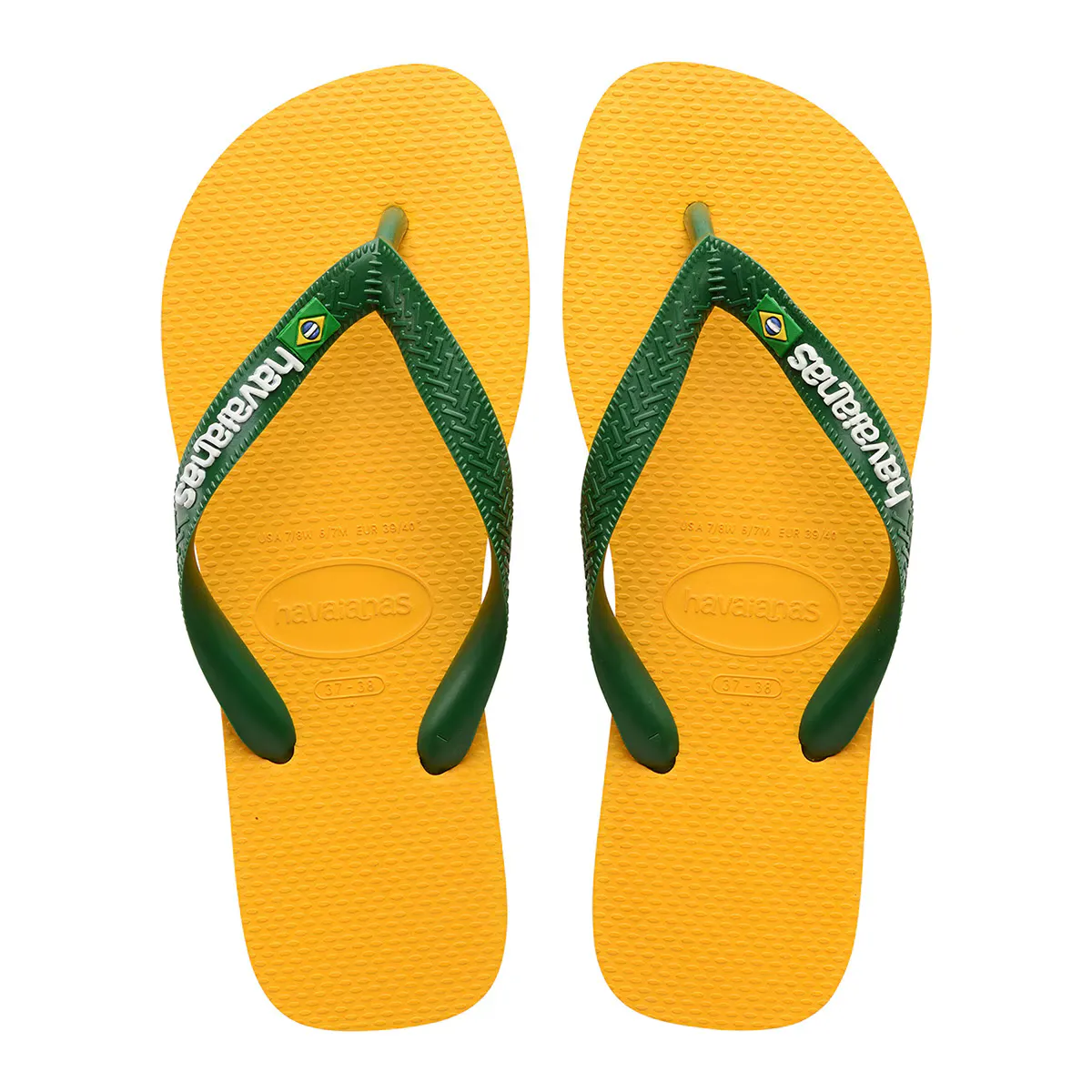 

Шлепанцы унисекс с логотипом Бразилии Havaianas, желтый/зеленый