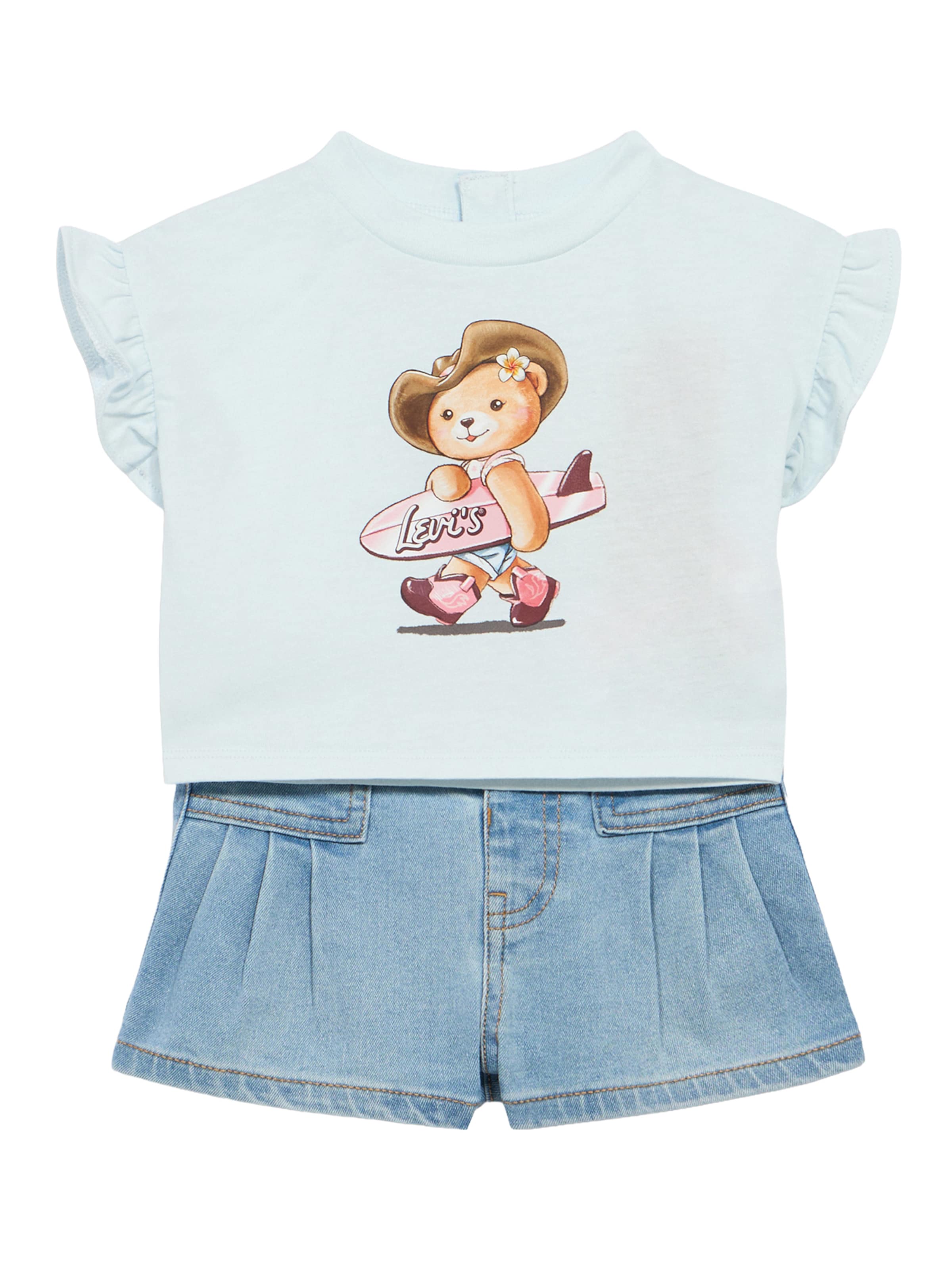 Levi's Kids Джинсовый синий набор, пастельно-голубой