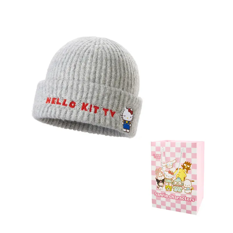 

Sanrio Женская вязаная шапка, Gray Hello Kitty Knitted Fabric Beanie