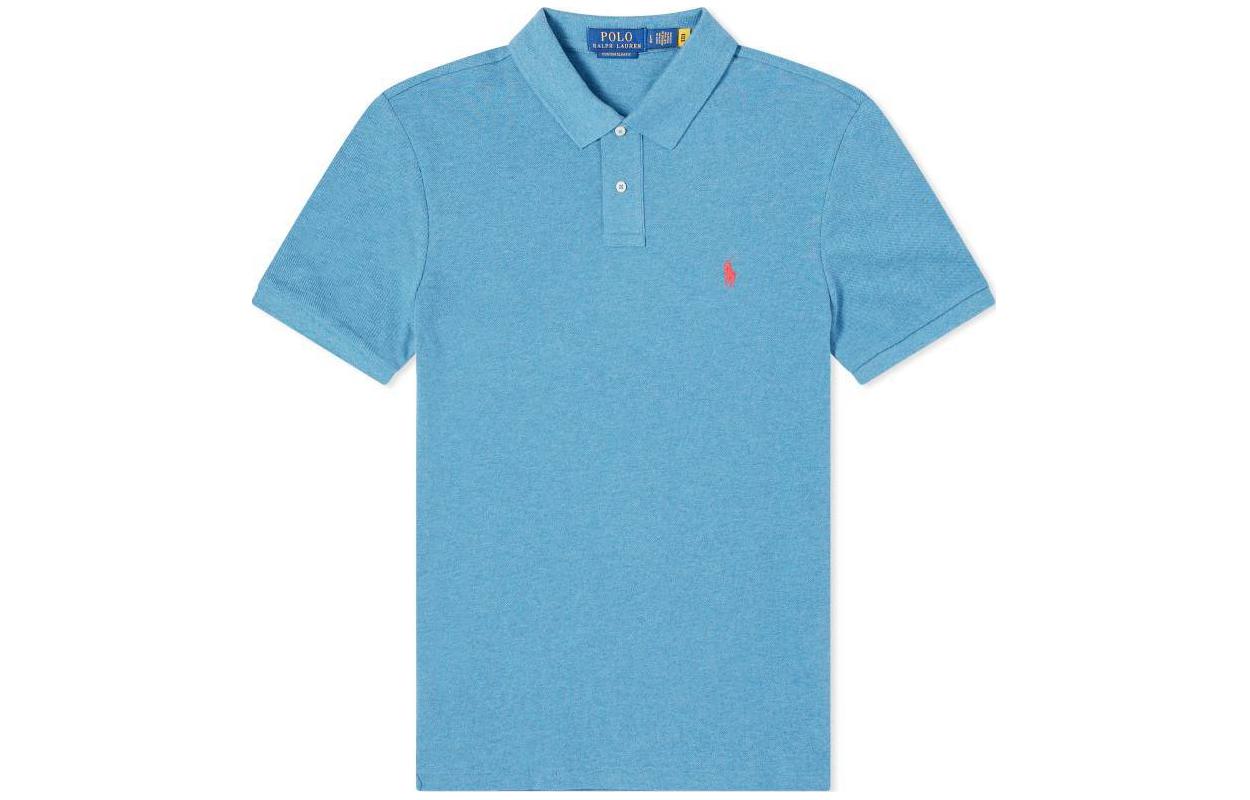 

Прямая поло с вышитым логотипом Polo Ralph Lauren, синий