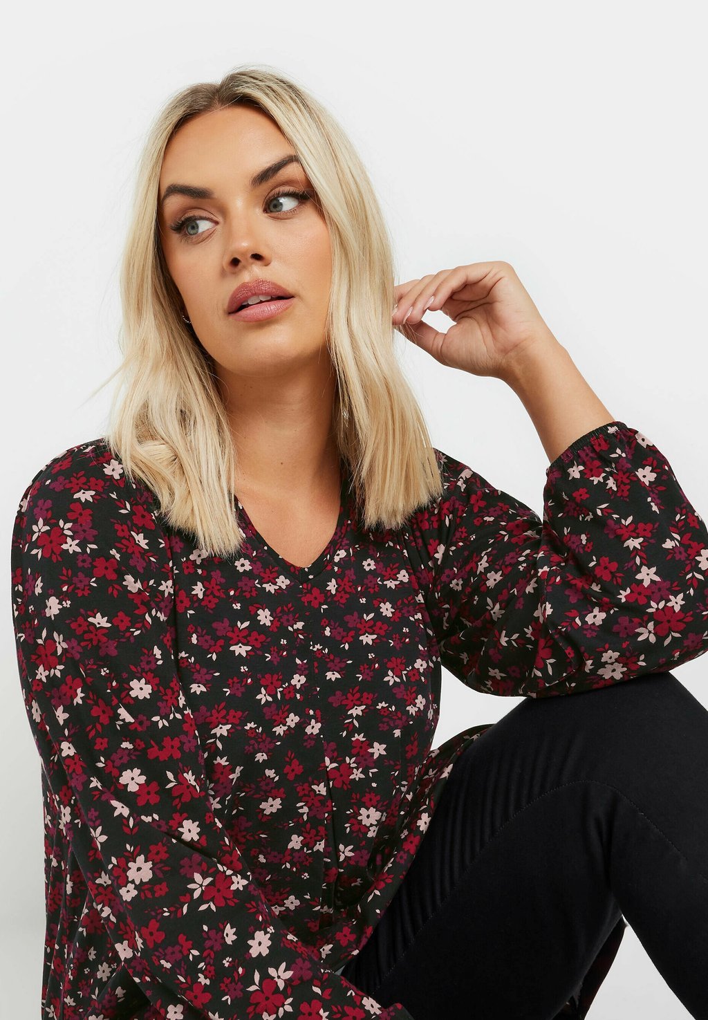 

Топ с длинными рукавами Yours Clothing, черный