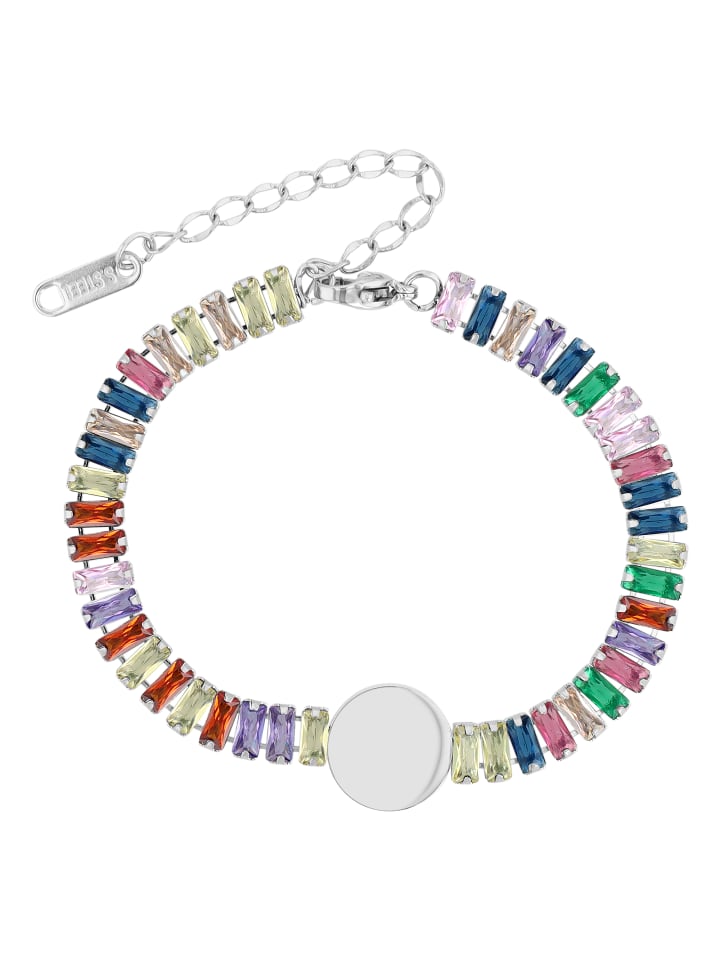 

Adeliás Женский браслет из нержавеющей стали с кубическим цирконием, 18 см, серебристый