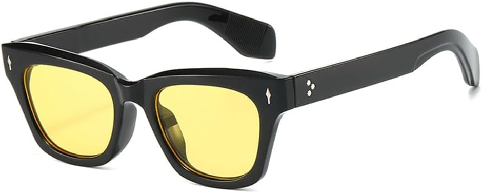 

Солнцезащитные очки Clear Ocean Lens Shades UV400 для женщин, модель «кошачий глаз», с декоративными заклепками, модные солнцезащитные очки для мужчин, темно-зеленого цвета generic, Black Yellow