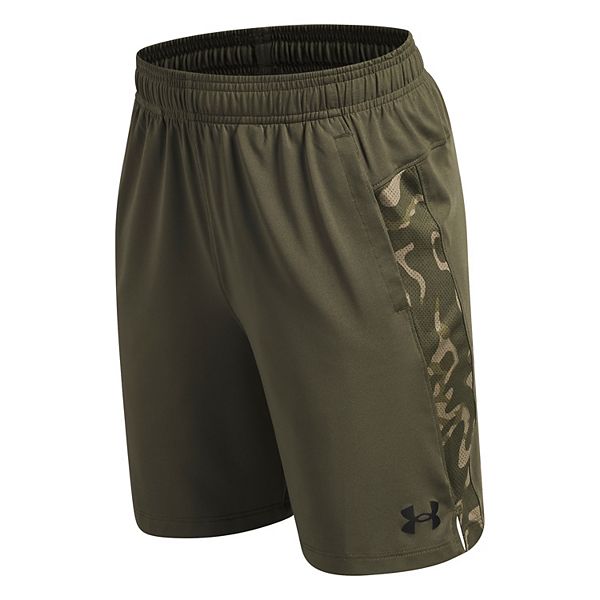 Шорты для мальчиков 8-20 лет tech vent print blocked Under Armour, Marine Od Green — фото 3