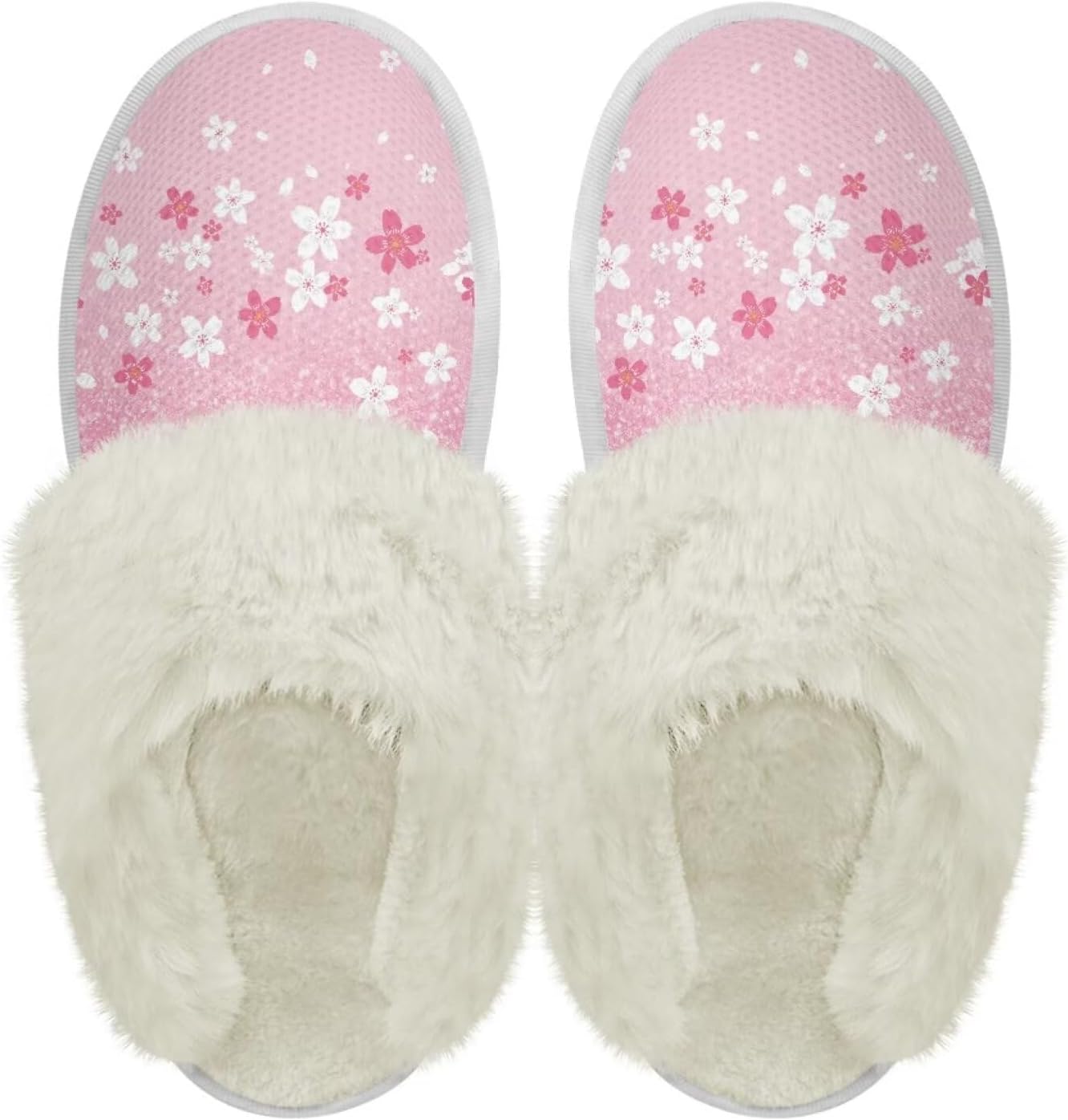 

Тапочки chaqlin из фланели с меховой отделкой для дома и спальни, мягкие плюшевые тапочки для женщин и мужчин, с толстой подошвой, водонепроницаемые, зимние, теплые, для улицы и дома, белый/вишневый