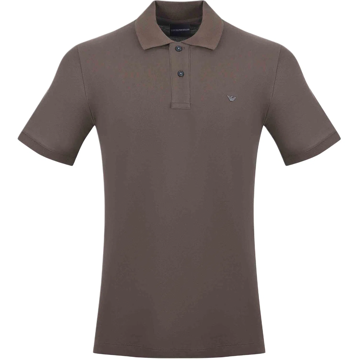 Поло с коротким рукавом с вышитым логотипом EMPORIO ARMANI, Brown