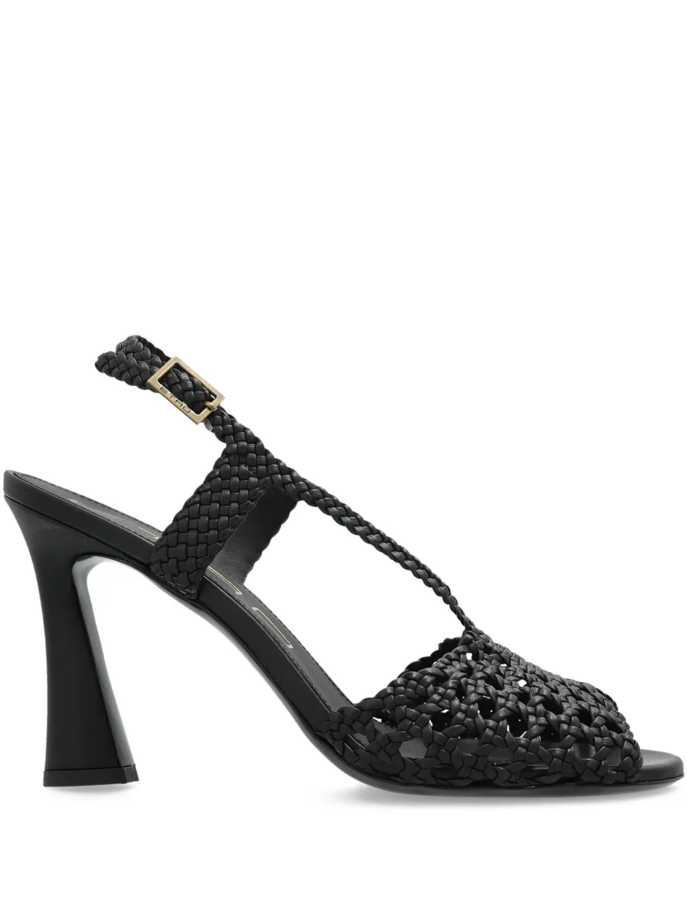 Плетеные босоножки на каблуке ETRO, черный