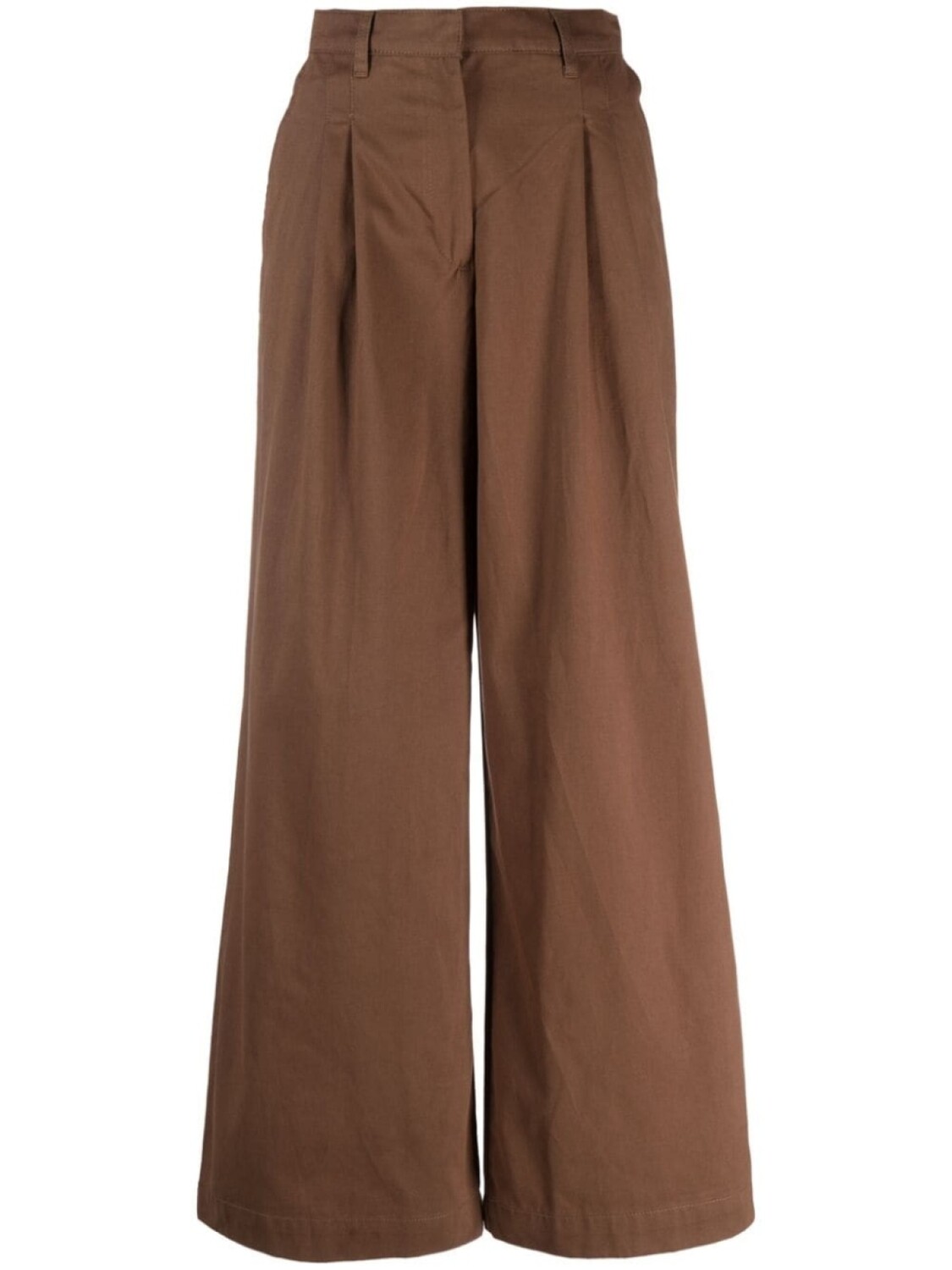 

PINKO wide-leg cotton trousers, коричневый