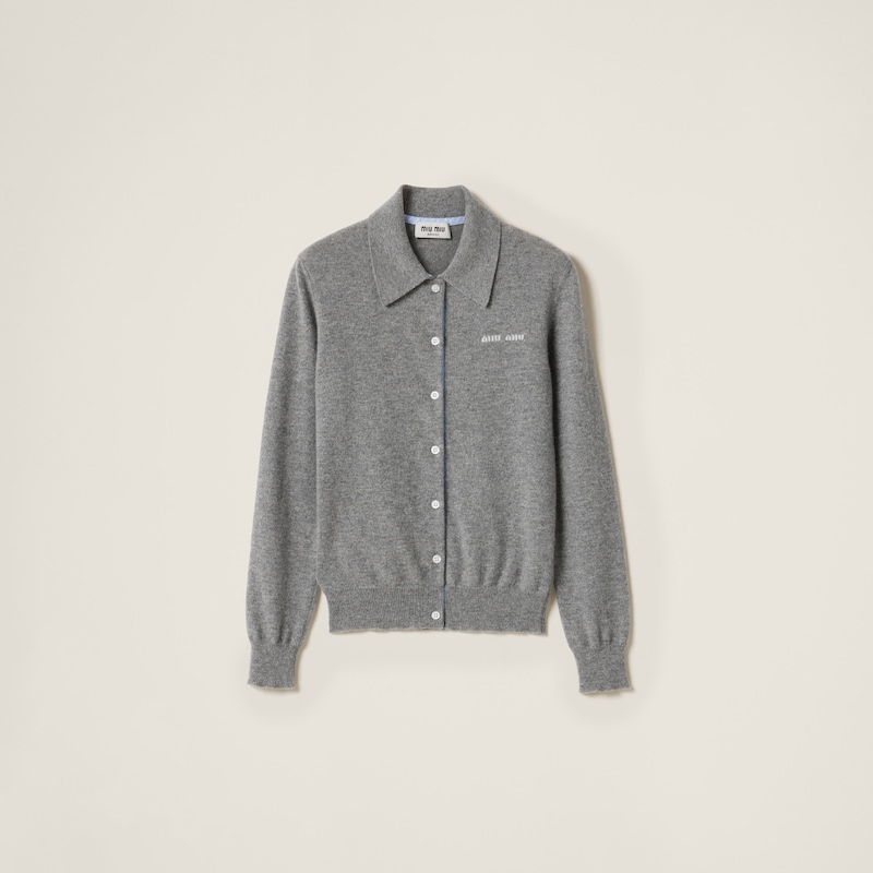 

Кашемировый кардиган Miu Miu, серый