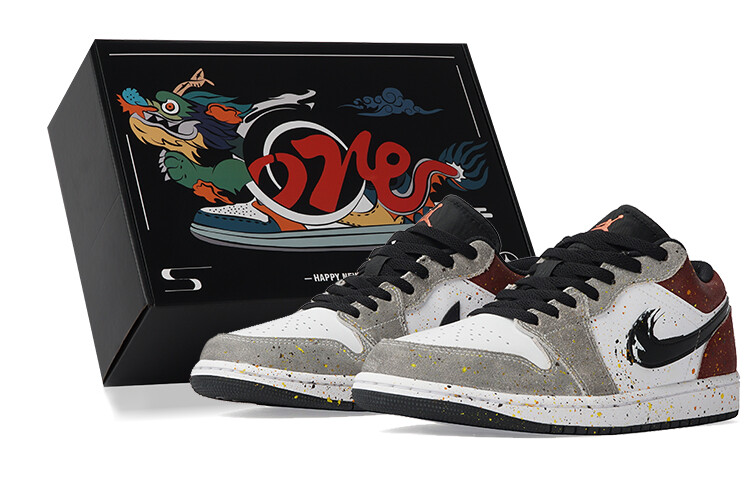 

Jordan Air Jordan 1 винтажные баскетбольные кроссовки мужские, Gray-white-red