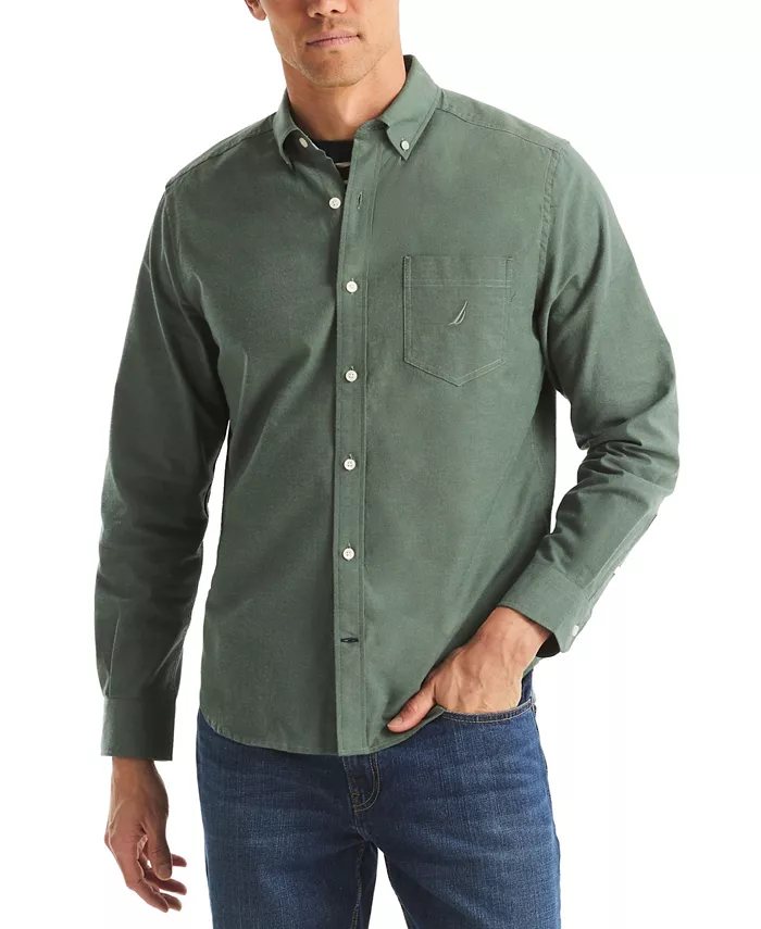 

Мужская однотонная рубашка с длинными рукавами Oxford Nautica, зеленый