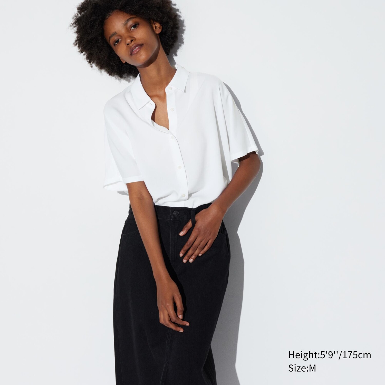 

Блузка шелковая Uniqlo с короткими рукавами, белый