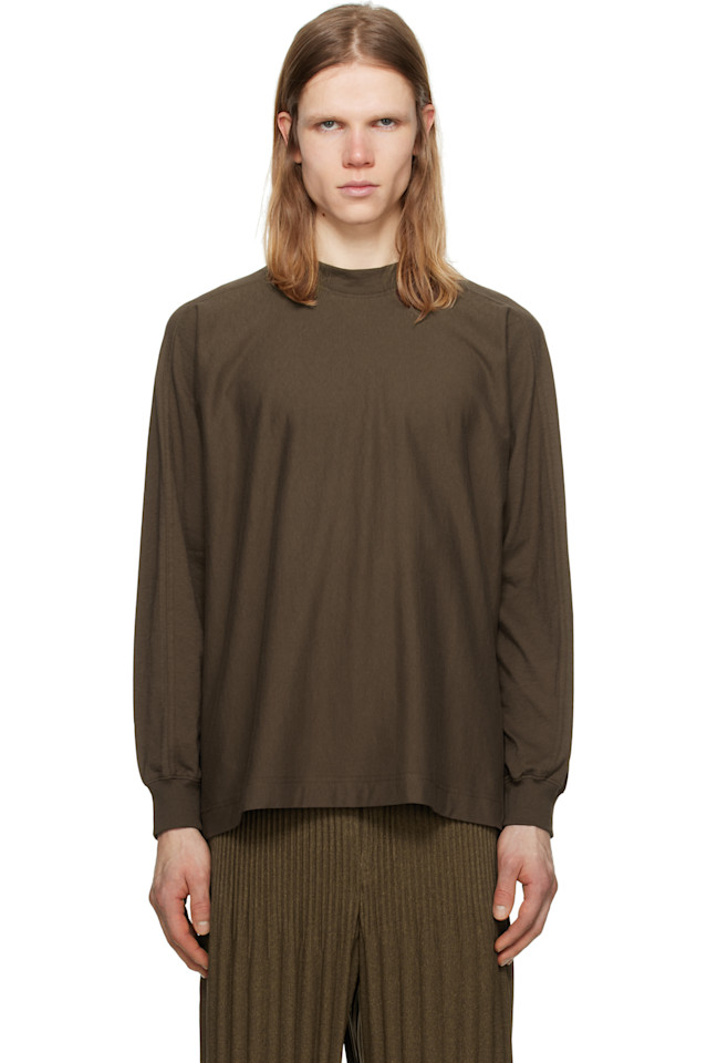 

Футболка Release-T 1 Homme Plissé Issey Miyake, коричневый