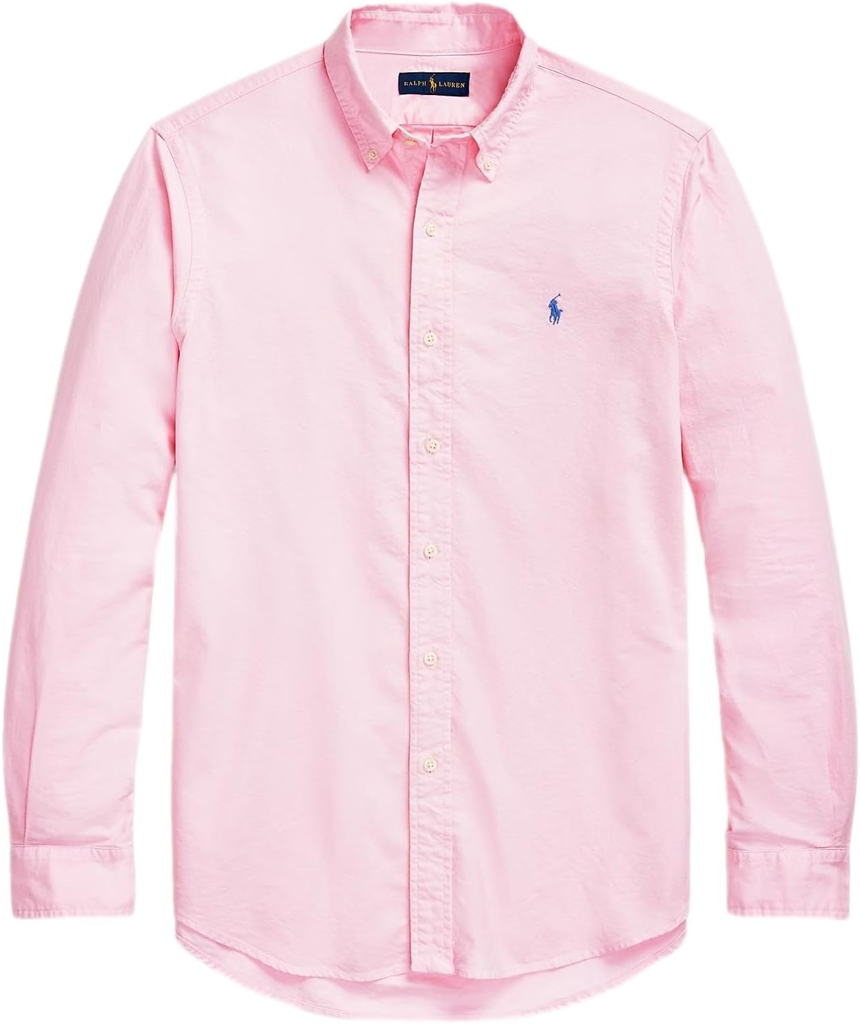 

POLO RALPH LAUREN Мужская классическая оксфордская рубашка с длинным рукавом, Basic Carmel Pink