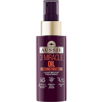 

3 Miracle Hair Oil Реконструктор с маслом макадамии для поврежденных волос 100мл, Aussie