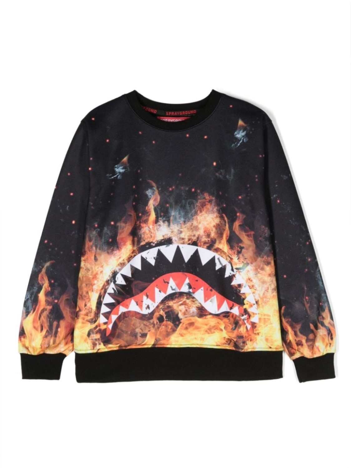 

Sprayground Kid толстовка Shark On Fire с логотипом, черный