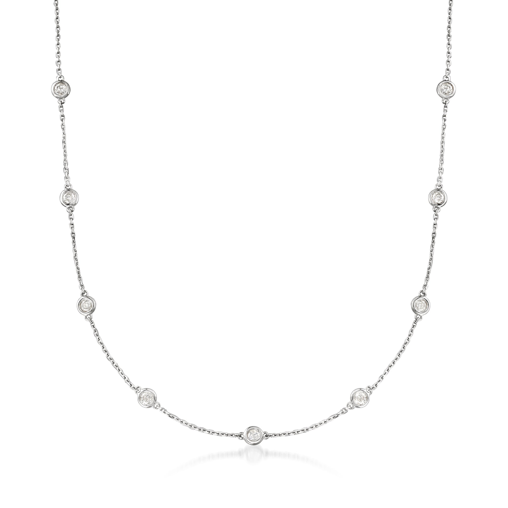 

Колье Ross-Simons 0.50 с бриллиантами в оправе из стерлингового серебра Ross-Simons, 20 In