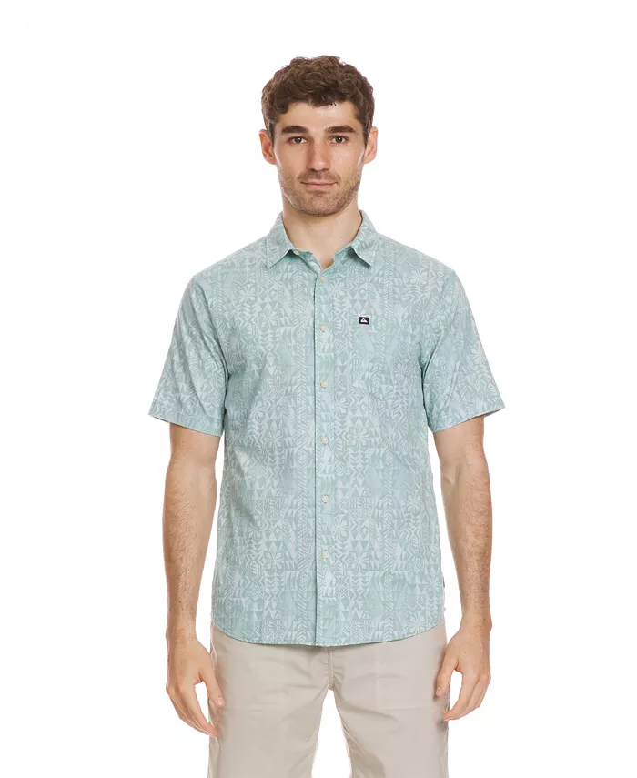 

Мужская классическая рубашка Island Waters с коротким рукавом Quiksilver, зеленый