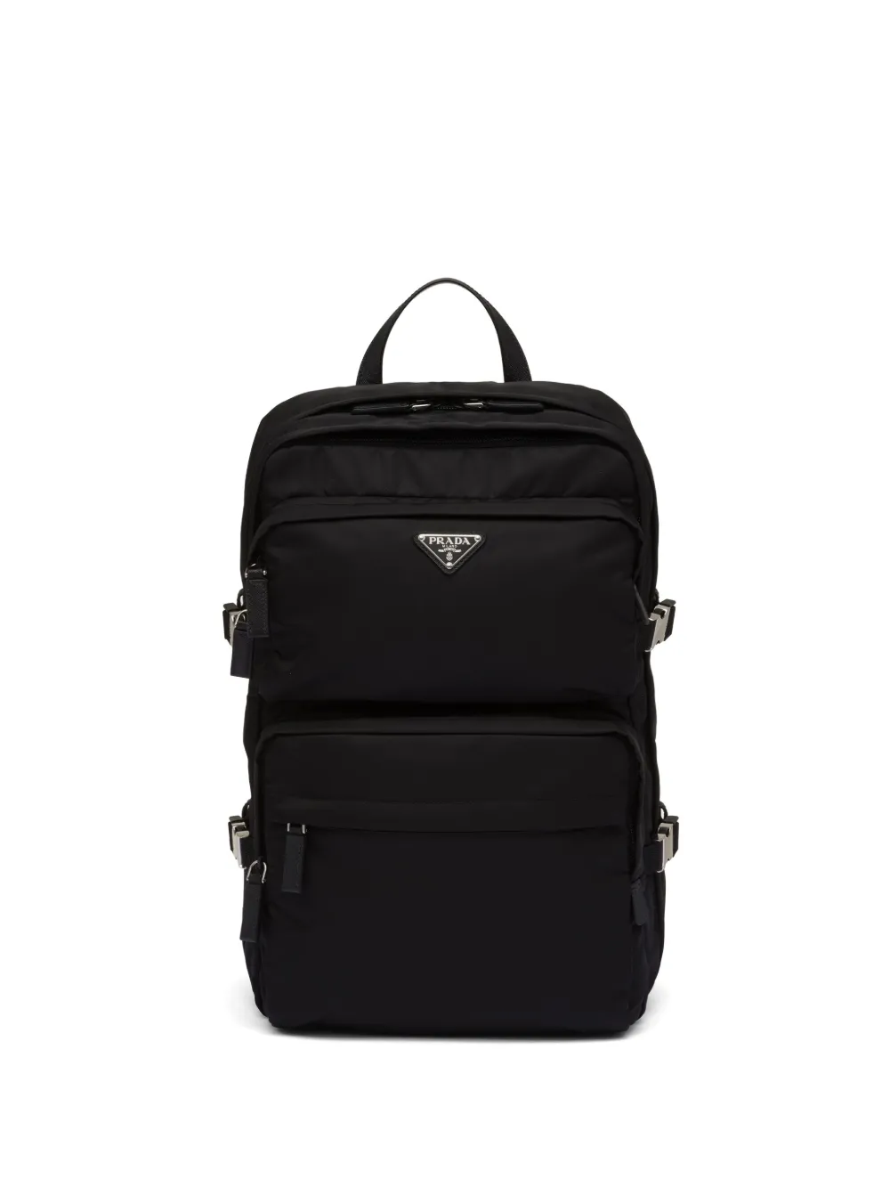 

Рюкзак Re-Nylon со вставками из сафьяновой кожи Prada, черный