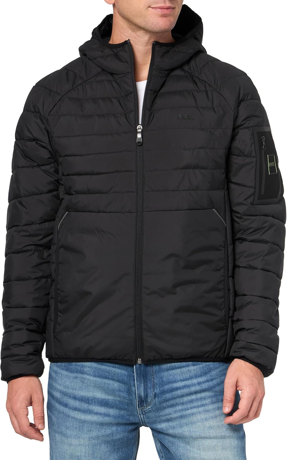 

Мужская куртка Hugo Boss Thor на молнии, черная, Черный, Мужская куртка Hugo Boss Thor на молнии, черная