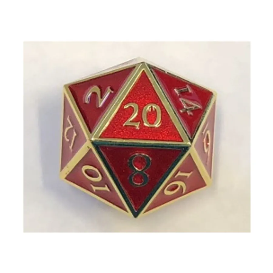 

Giant d20 — золото с красной эмалью, Dwarven Metal Dice