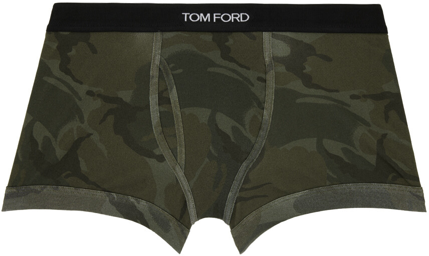 

Хаки-боксеры с камуфляжным принтом Tom Ford