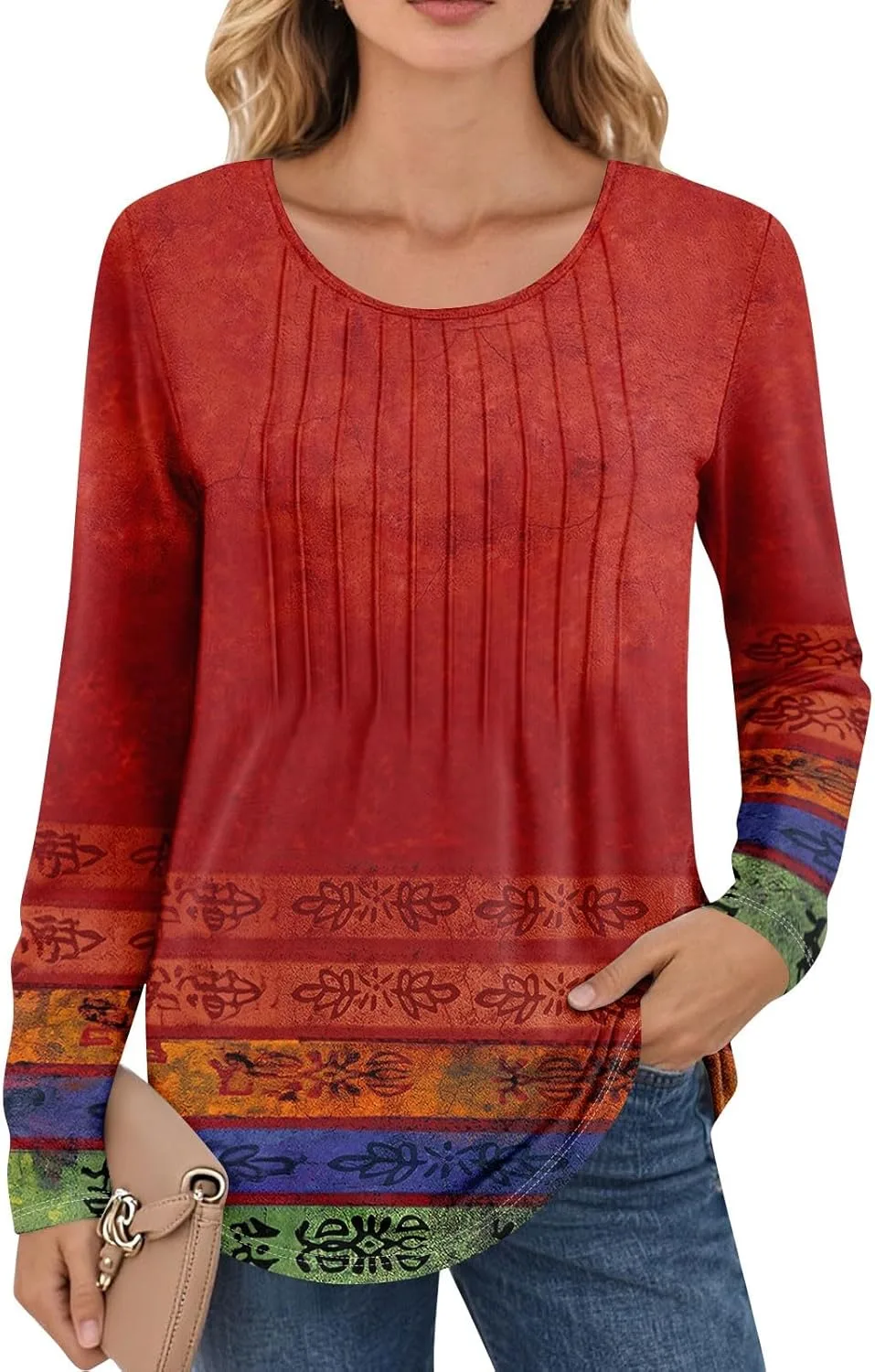 

FlekmanArt женская блуза с длинным рукавом, плиссированная