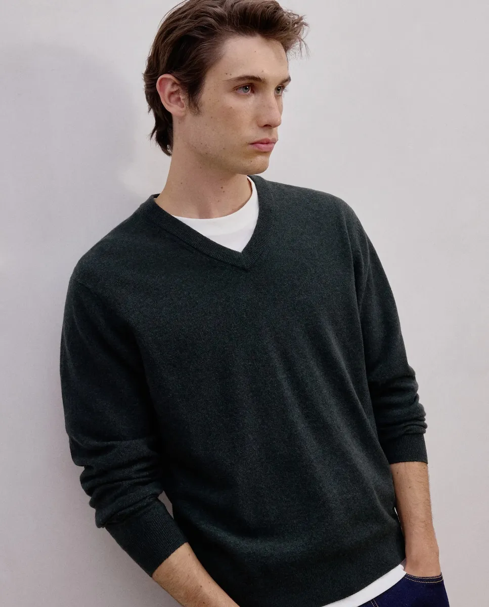 

Мужской свитер с V-образным вырезом Dustin, темно-зеленый