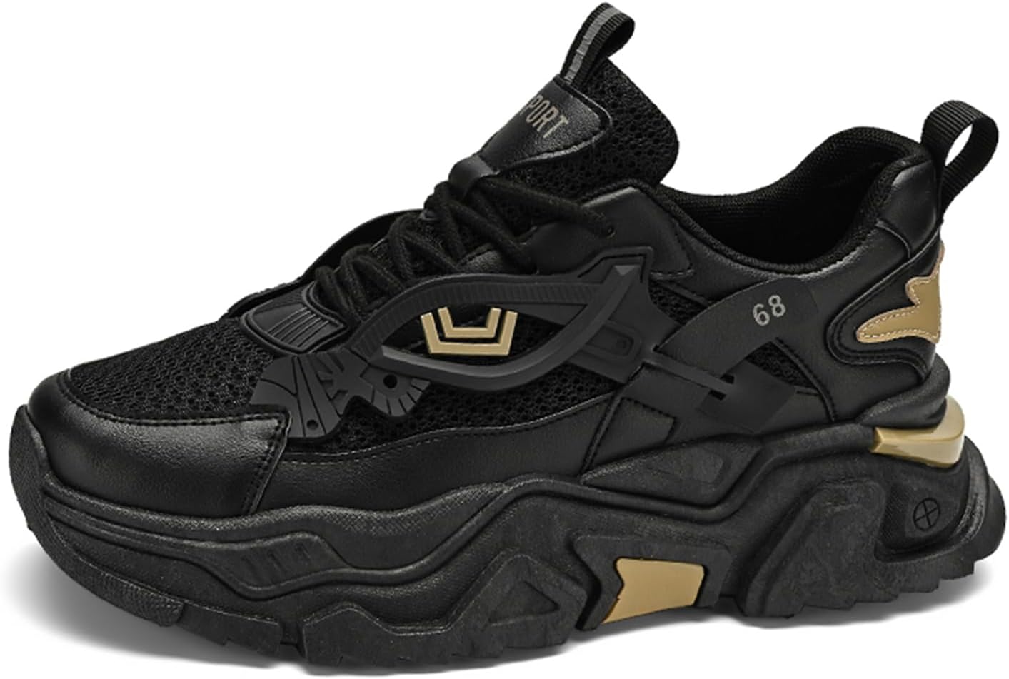 

Модные мужские кроссовки, удобные износостойкие скейтбордические туфли для всех сезонов, кроссовки для тенниса, работы и прогулок Hhhchpm, черный