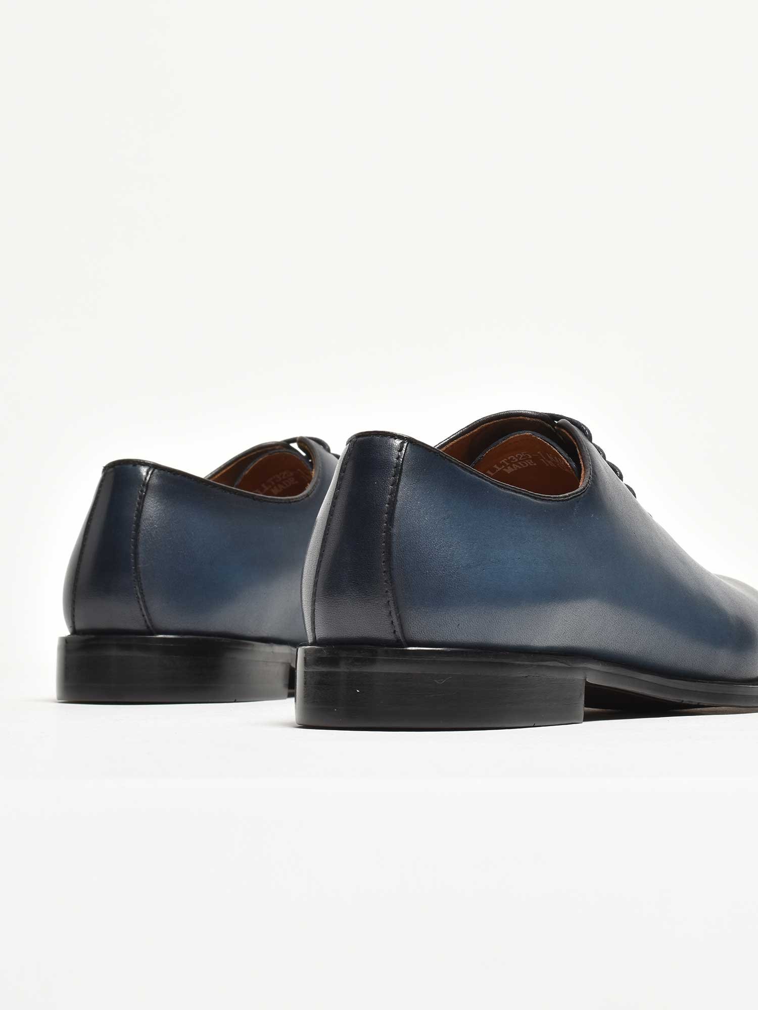 Классические кожаные туфли LUCIUS из цельного куска кожи, Navy — фото 3