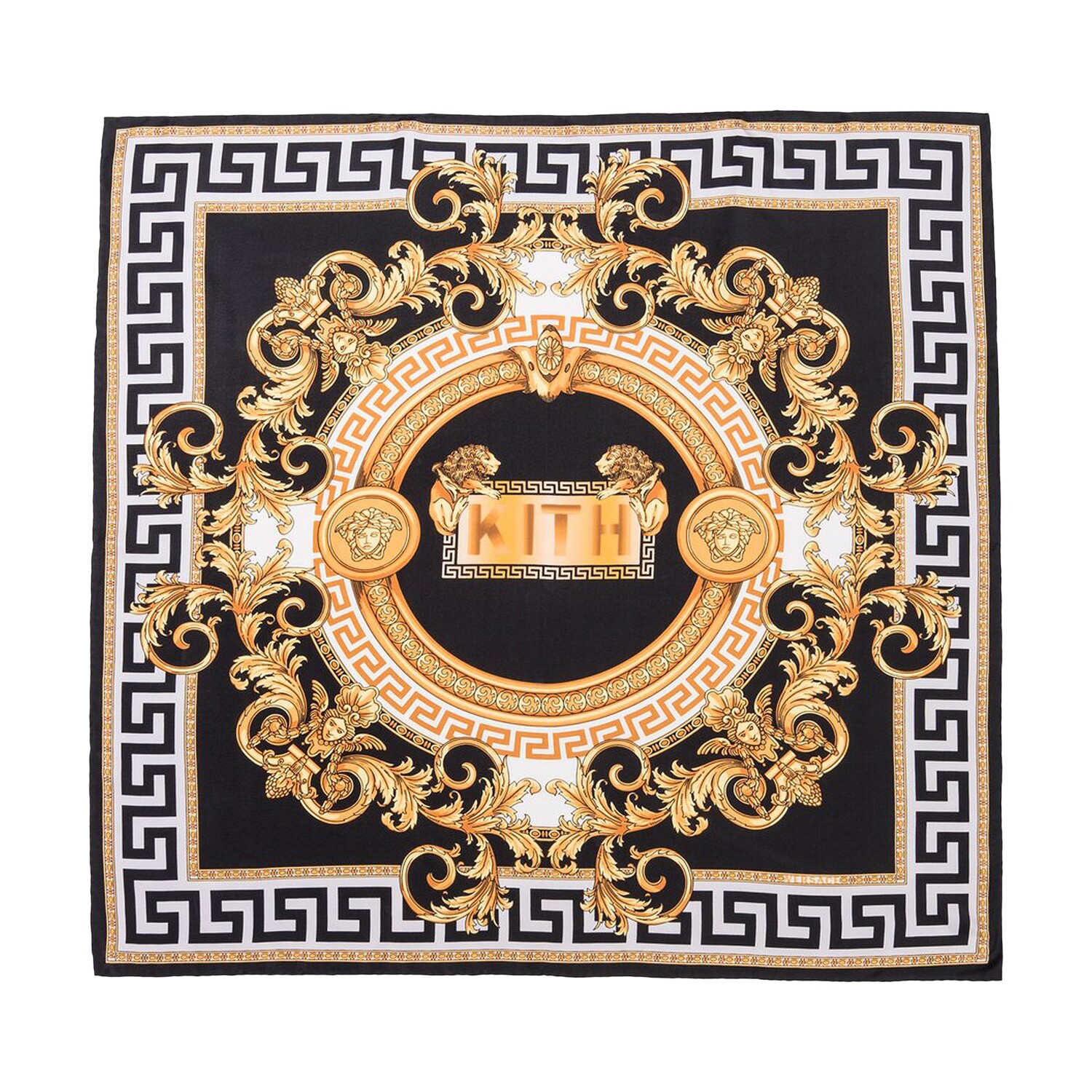 

Шелковый шарф Kith x Versace, черный/золотой