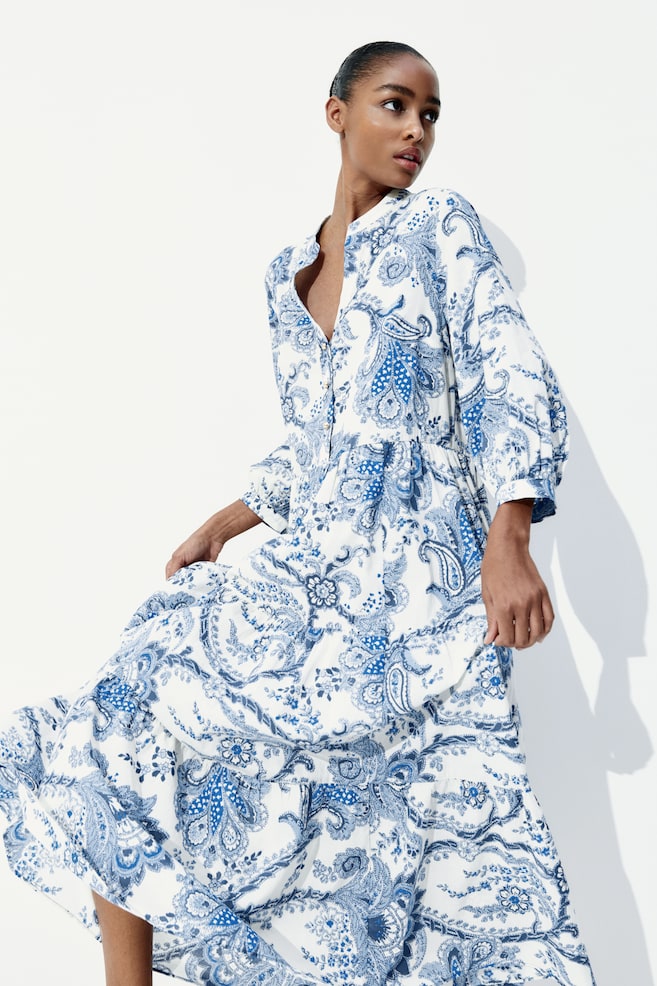 

Многоярусное платье миди H&M, мультиколор
