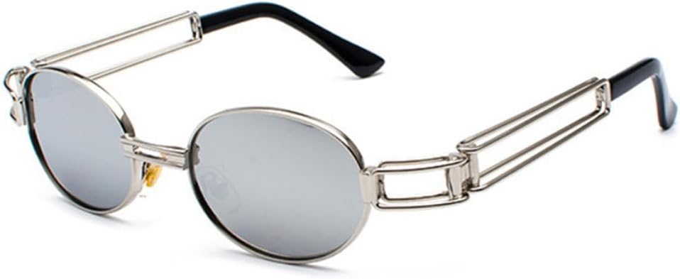 

Модные круглые солнцезащитные очки для женщин и мужчин в винтажном стиле с металлической оправой и в стиле стимпанк, солнцезащитные очки для мужчин с защитой от УФ-излучения UV400 TYUVIVO, Silver-silvermirror