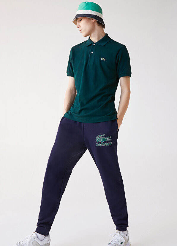 Classic fit l.12.12 темно-зеленая мужская футболка-поло Lacoste — фото 2