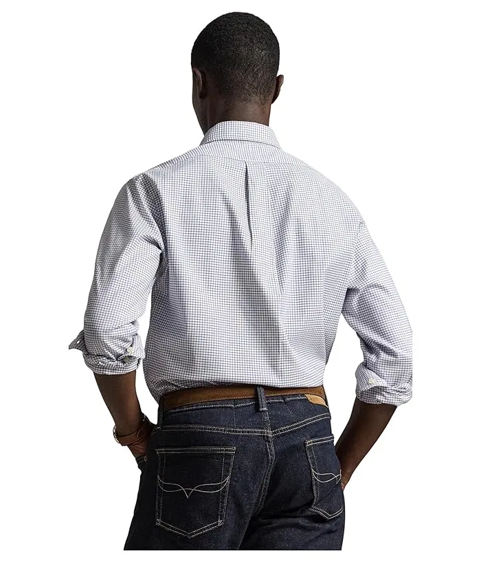 Рубашка оксфорд Performance Oxford Polo Ralph Lauren, White/Bright Navy — фото 3