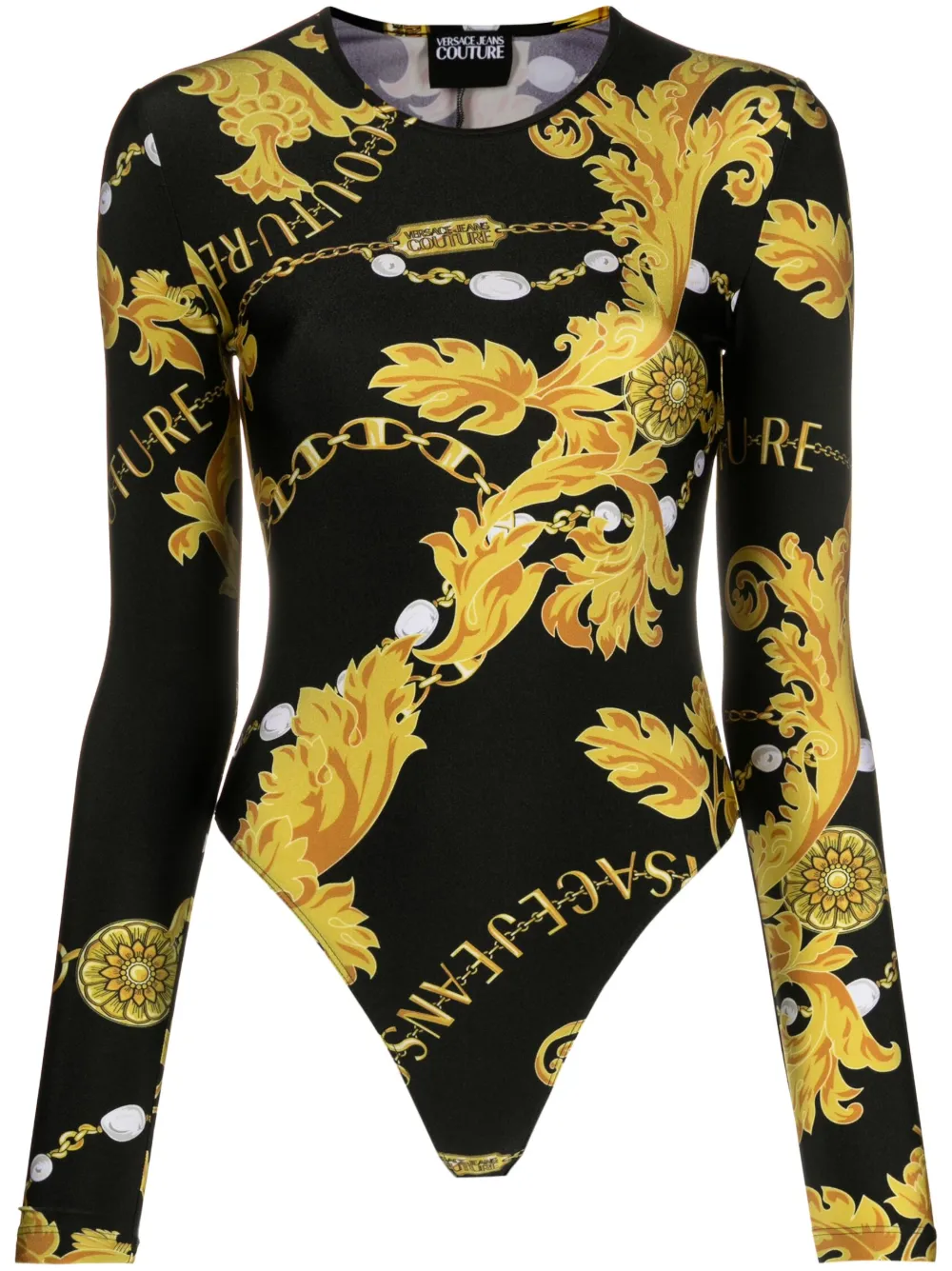 

Боди с принтом Baroque Versace Jeans Couture, черный